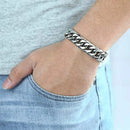 Aço Inoxidável Corrente Colar Pulseira Para Homens Pescoço Cor Prata 8MM-14MM Grosso Correntes Masculino