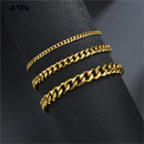 Awit Miniamlist Men Bracelet Gold Jewelry Street Style Stainless Steel 316L 18k Gold Plated Cuban Chain Bracelets For Women