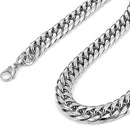 Aço Inoxidável Corrente Colar Pulseira Para Homens Pescoço Cor Prata 8MM-14MM Grosso Correntes Masculino