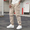 New Men Cargo Jogger Pants Multi‑Pockets Elastic Cuff Casual Loose Daily Outdoor Streetwear Versatile Male Long Trousers