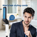 Hair & Beard Straightener Comb – 15s Quick Heating, Anti-Scald, USB Powered, Frizz Control & Volumizing