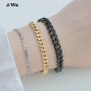 Awit Miniamlist Men Bracelet Gold Jewelry Street Style Stainless Steel 316L 18k Gold Plated Cuban Chain Bracelets For Women