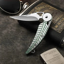 Outdoor creative leaf folding knife, EDC mini sharp folding knife, portable unboxing knife, stainless steel portable fruit knife