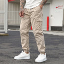 New Men Cargo Jogger Pants Multi‑Pockets Elastic Cuff Casual Loose Daily Outdoor Streetwear Versatile Male Long Trousers
