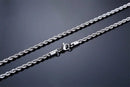 Men Ropes Long Necklace Stainless Steel Minimalist Twist Rope Chain Necklace Available in Gold Color Silver Color 2 TO 5mm
