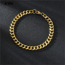 Awit Miniamlist Men Bracelet Gold Jewelry Street Style Stainless Steel 316L 18k Gold Plated Cuban Chain Bracelets For Women