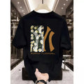 moda masculina Camiseta masculina estampada de meia manga verão Street Wear