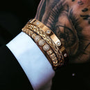 Pulseira Masculina Brilhantes Luxo Punk - Maschille