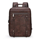Mochila de Couro Madrid com Carregador Integrado - Maschille