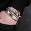Pulseira Bracelete Masculino Olho de Tigre Stone - Maschille